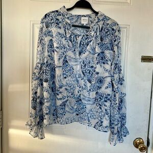 Misa Los Angeles | Blue Floral Women's Top
